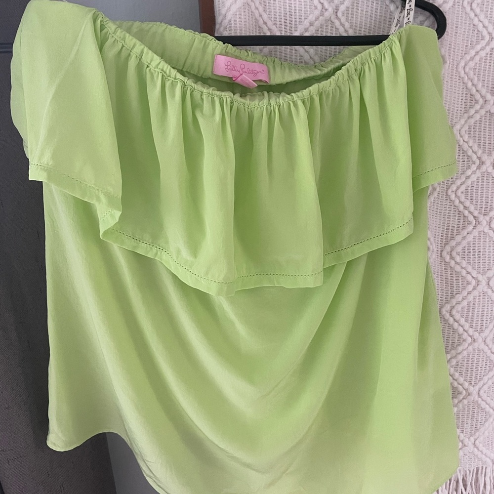 Lilly Pulitzer Green Ruffled Women's top